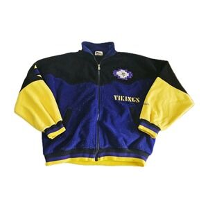 Vintage Minnesota Vikings 1990s Jacket Pro Elite Men's‎ Large Purple Vtg 90s NFL
